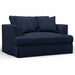 Sunset Trading Newport Slipcovered 52" Wide Chair and A Half | Stain Resistant Performance Fabric | 2 Throw Pillows | Navy Blue SY-130015-391049