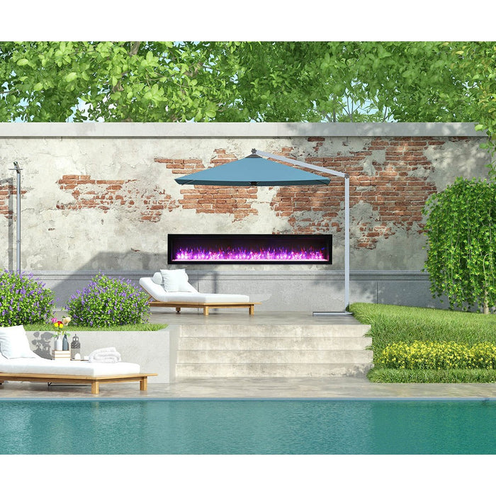 Remii WM-B Series Electric Fireplace with Glass and Black Steel Surround