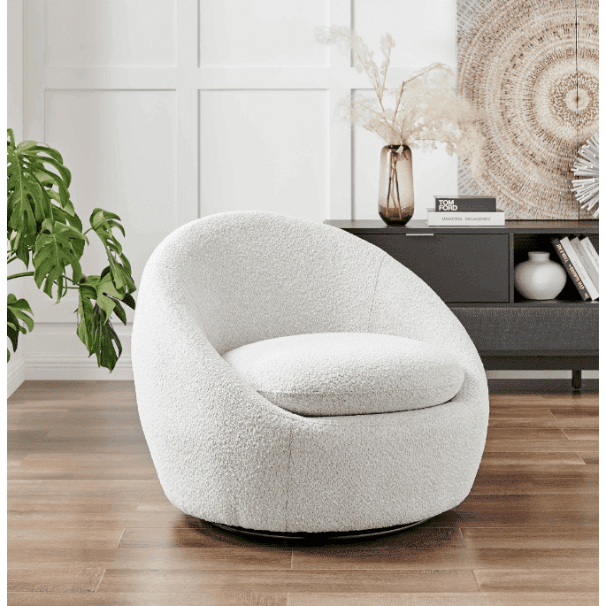 New Pacific Direct Adelmo Fabric Swivel Accent Chair 1900198-563 ...