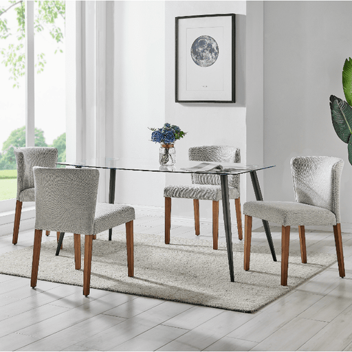 New Pacific Direct Albie KD Fabric Dining Side Chair, (Set