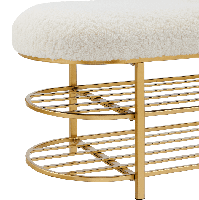 New Pacific Direct Frisly Shearling Fabric Bench 24″ size