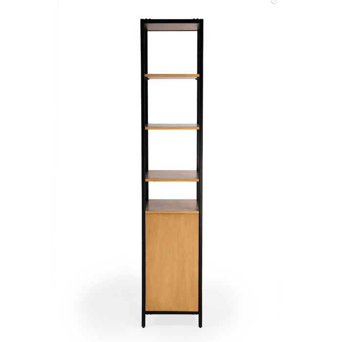 Butler Specialty Company Hans Narrow Wood and Iron 84""Hx 17""W Etagere Bookcase, Light Brown 5556419