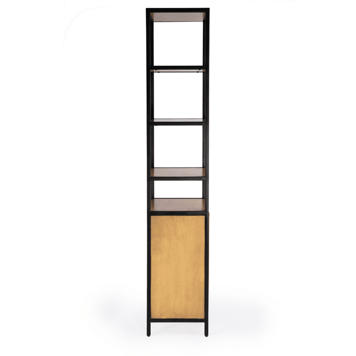 Butler Specialty Company Hans Narrow Wood and Iron Open & Closed 84""Hx17""W Etagere Bookcase, Light Brown 5557419