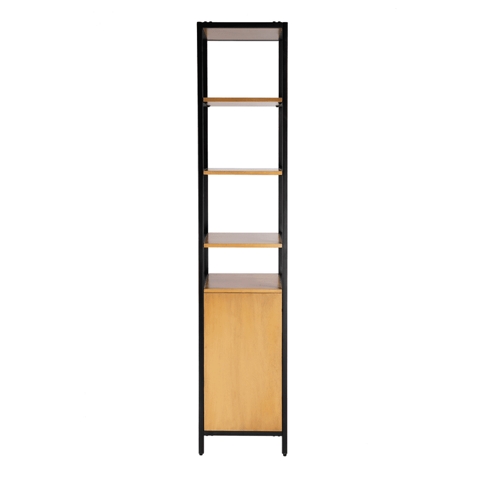Butler Specialty Company Hans Narrow Wood and Iron Open & Closed 84""Hx17""W Etagere Bookcase, Light Brown 5557419