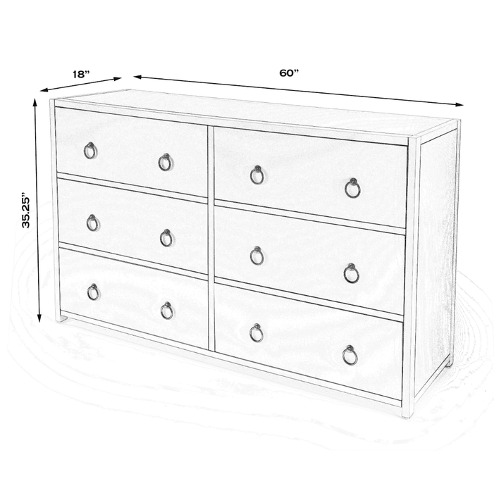 Butler Specialty Company Lark 6 Drawer Natural Wood Dresser, Light Brown 5525312
