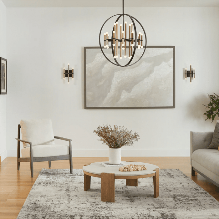 Cyan Design NERO Chandelier 36-Light | Black & Aged Brass room setting