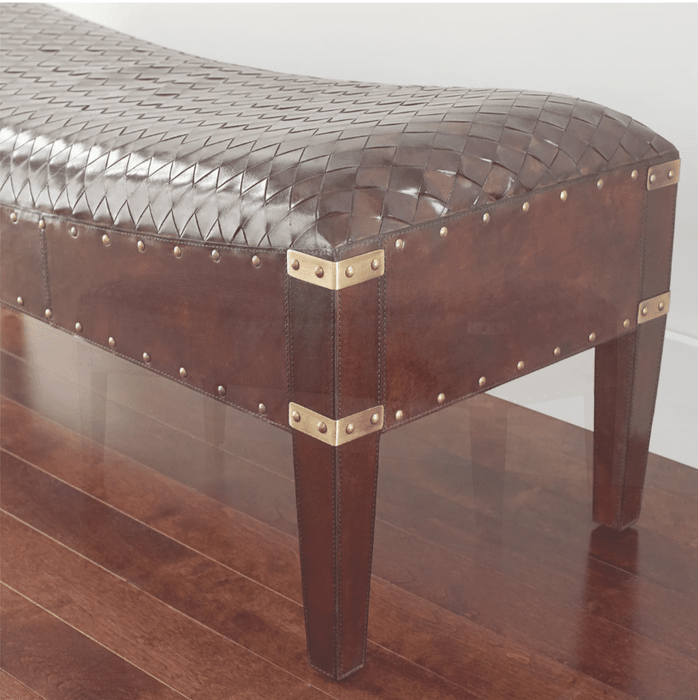 Cyan Design Mechi Bench | Brown 06970 close-up view