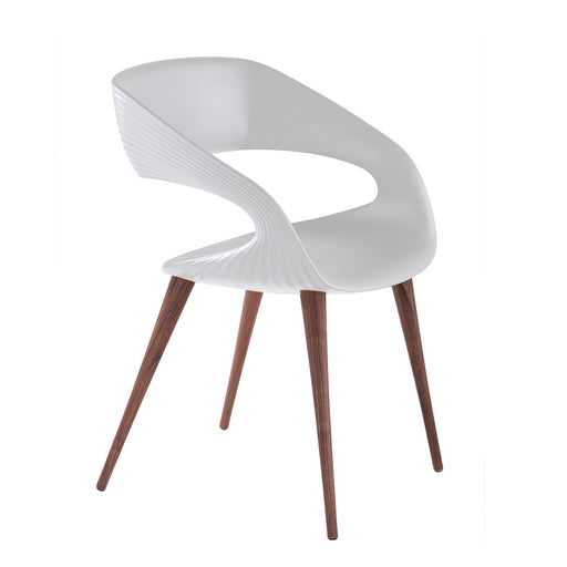 Bellini Modern Living Shape Dining Chair WHITE with wood legs Shape WHT-WD