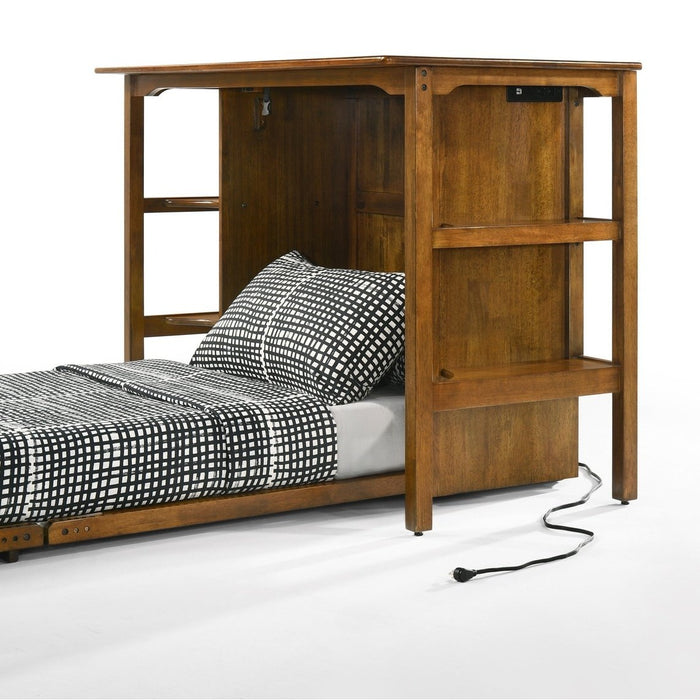Night and Day Furniture Siesta Desk Twin Murphy Cabinet Bed in Black
