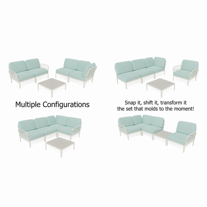Strata Furniture Dahlia Patio Corner Loveseat and Table ODAXLETWM