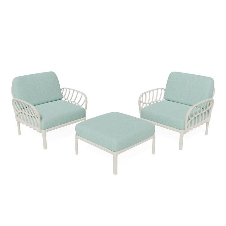Strata Furniture Dahlia Patio Set Chairs and Ottoman