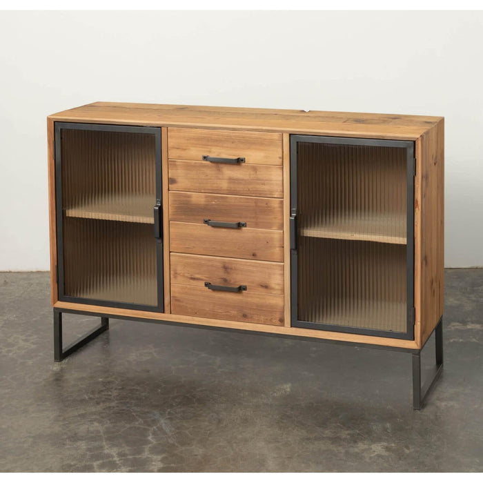 Sullivans Refined Modern Wood Console Media Table With Storage Drawers
