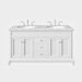 Eviva Elite Stamford 60" Double Sink Bathroom Vanity in Gray or White Finish with Double Ogee Edge White Carrara Top