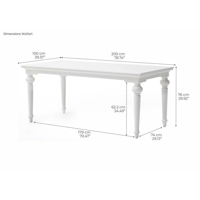 NovaSolo Provence 79" Dining Table White T783