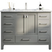 Eviva London 48" x 18" Transitional Bathroom Vanity in Espresso, Gray or White Finish with White Carrara Marble Countertop and Undermount Porcelain Sink