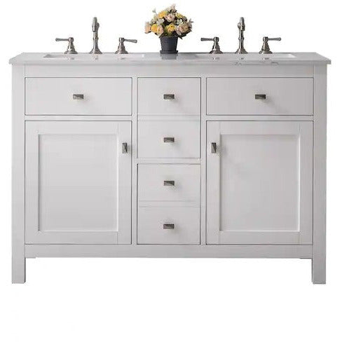 Nelson Cabinetry 72 White Shaker Wood Double Bathroom Vanity with