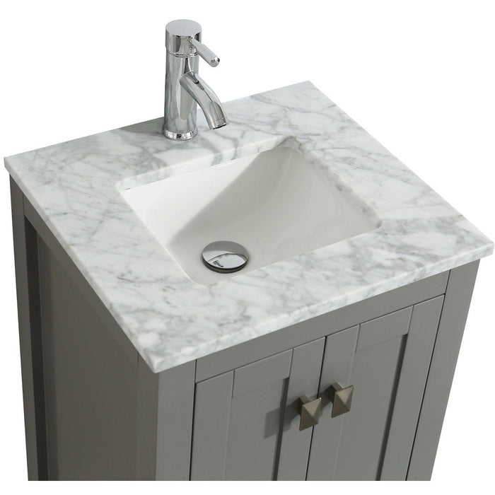 Eviva London 30" Transitional Grey bathroom vanity with white Carrara marble countertop