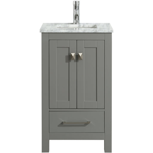 Eviva London 30" Transitional Grey bathroom vanity with white Carrara marble countertop