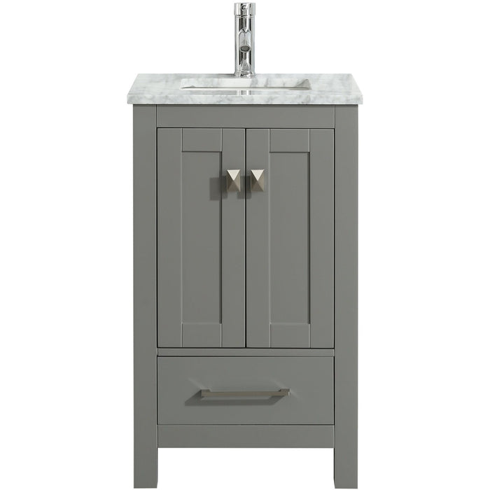 Eviva London 30" Transitional Grey bathroom vanity with white Carrara marble countertop