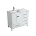 Eviva London 36" Transitional bathroom vanity with white Carrara marble countertop