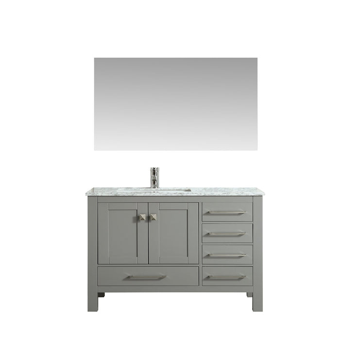 Eviva London 38 in. Transitional Gray bathroom vanity with White Carrara Marble Countertop