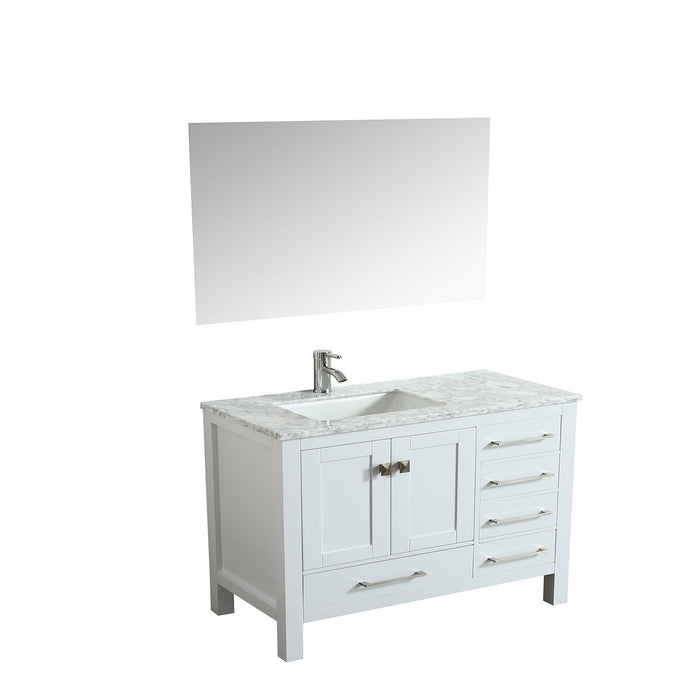 Eviva London 38 in. Transitional Gray bathroom vanity with White Carrara Marble Countertop