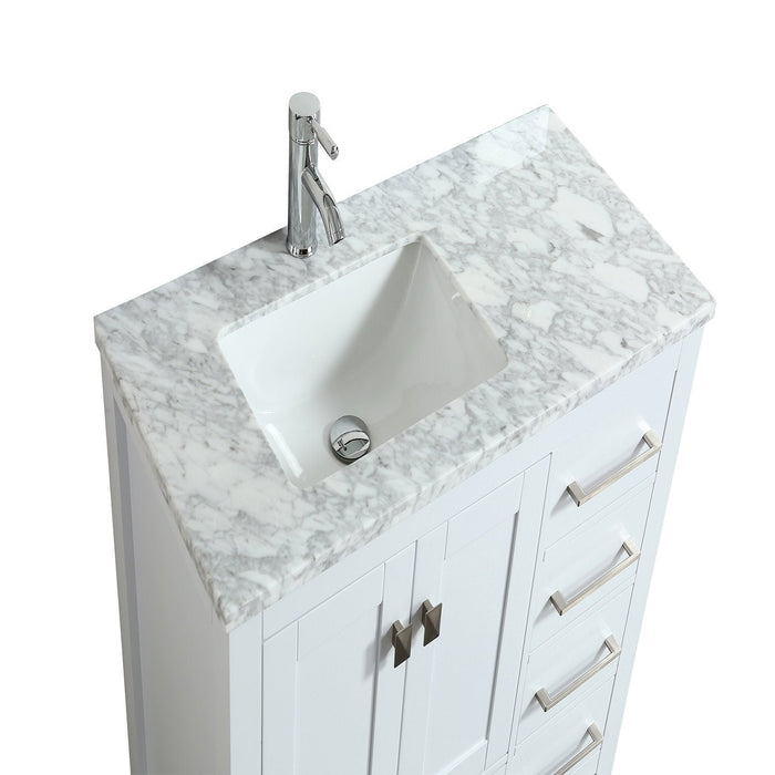 Eviva London 38 in. Transitional Gray bathroom vanity with White Carrara Marble Countertop