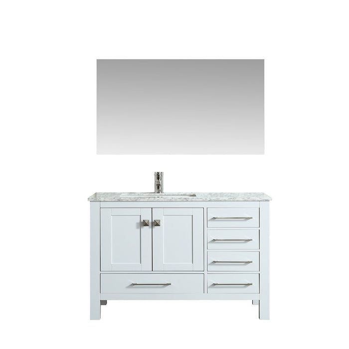 Eviva London 38 in. Transitional Gray bathroom vanity with White Carrara Marble Countertop