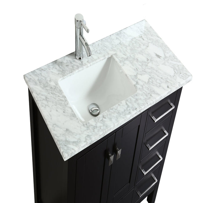 Eviva London 42 in. Transitional Espresso bathroom vanity with White Carrara Marble Countertop