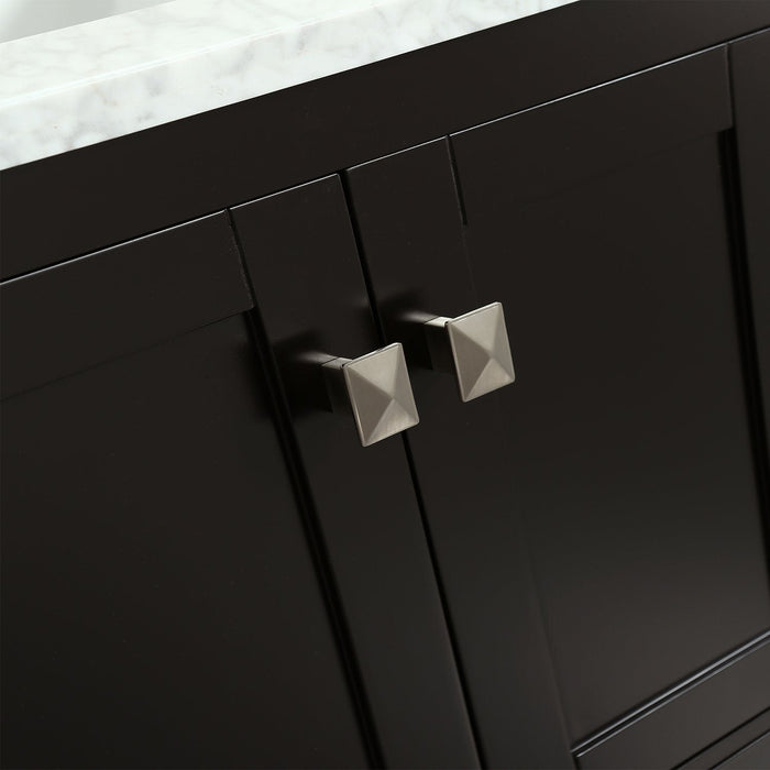 Eviva London 42 in. Transitional Espresso bathroom vanity with White Carrara Marble Countertop