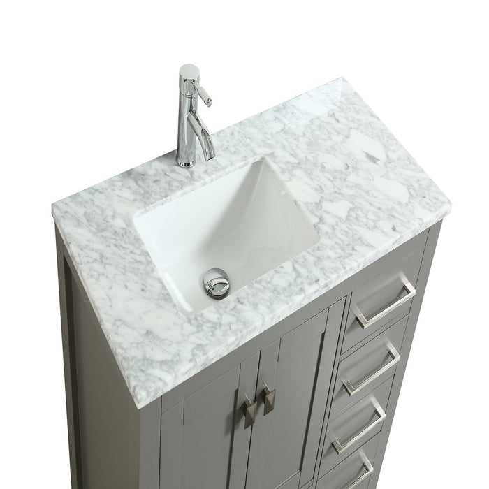 Eviva London 42 in. Transitional Espresso bathroom vanity with White Carrara Marble Countertop