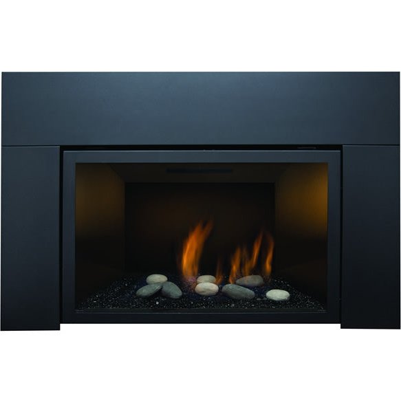 Sierra Flame Abbot 30" Deluxe Direct Vent Insert with Black Porcelain Panels