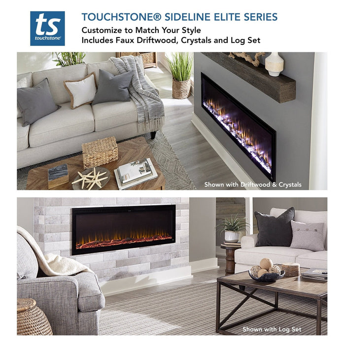 Touchstone Sideline Elite Smart 80044 100 Inch WiFi-Enabled Recessed Electric Fireplace Alexa/Google Compatible