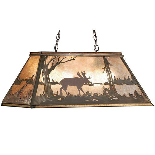 Meyda 33" Long Moose at Lake Oblong Pendant