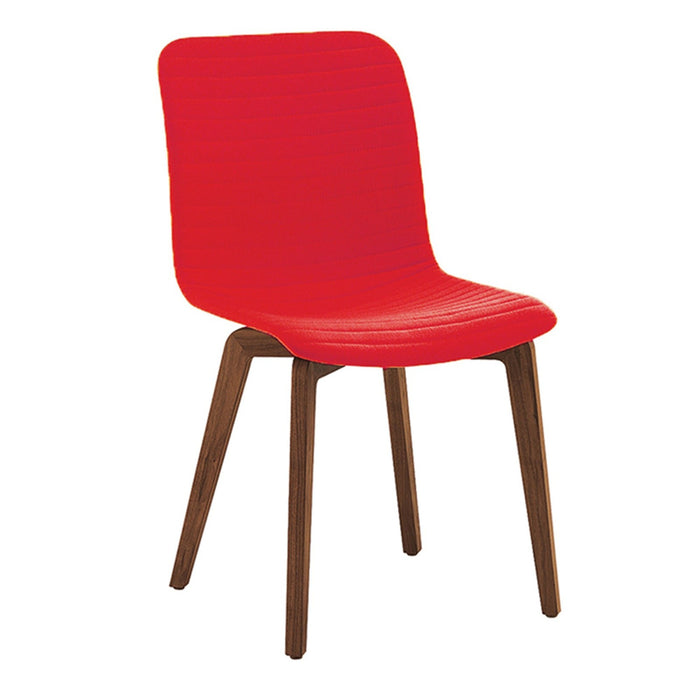 Bellini Modern Living Vela Dining Chair RED with walnut back Vela RD