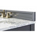 Ancerre Adeline Single Vanity Set with Italian Carrara White Marble Vanity Top and White Undermount Farmhouse Basin with Gold Hardware