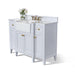 Ancerre Adeline Single Vanity Set with Italian Carrara White Marble Vanity Top and White Undermount Farmhouse Basin with Gold Hardware