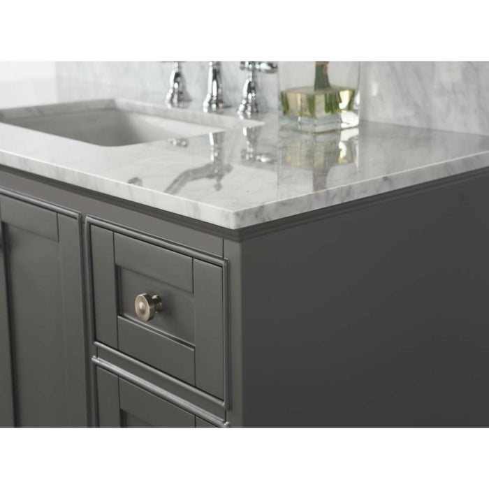 Ancerre Audrey 48" Single Bath Vanity Set with Italian Carrara White Marble Vanity Top and White Undermount Basin