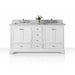 Ancerre Audrey Double Bath Vanity Set with Italian Carrara White Marble Vanity top and White Undermount Basin