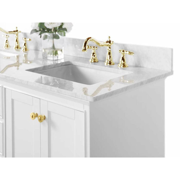 Ancerre Audrey Double Bath Vanity Set with Italian Carrara White Marble Vanity top and White Undermount Basin