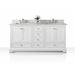 Ancerre Audrey Double Bath Vanity Set with Italian Carrara White Marble Vanity top and White Undermount Basin