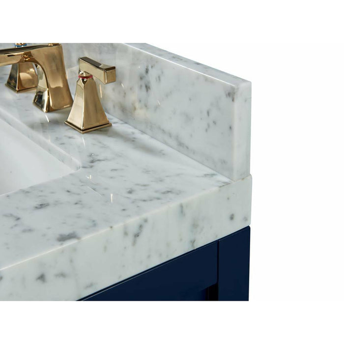 Ancerre Elizabeth Single Bath Vanity Set with Italian Carrara White Marble Vanity top and White Undermount Basin
