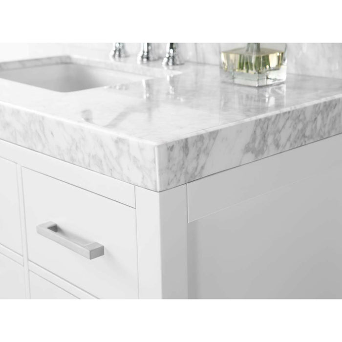 Ancerre Elizabeth Single Bath Vanity Set with Italian Carrara White Marble Vanity top and White Undermount Basin