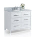 Ancerre Ellie 42 in. Single Bath Vanity Set in White with Italian Cararra White Marble Vanity Top and White Undermount Basin