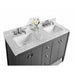 Ancerre Kayleigh 60 in. Double Bath Vanity Set with Italian Carrara White Marble Vanity top and White Undermount Basin