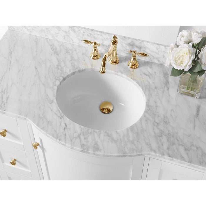 Ancerre Lauren 48 in. Single Bath Vanity Set with Italian Carrara White Marble Vanity Top and White Undermount Basin