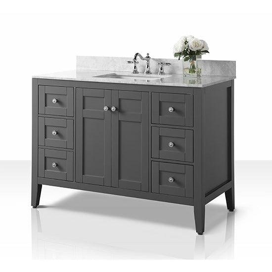 Ancerre Maili 48 in. Single Bath Vanity Set with Italian Carrara White Marble Vanity top and White Undermount Basin