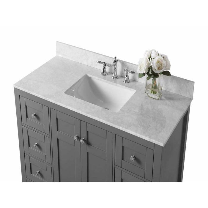 Ancerre Maili 48 in. Single Bath Vanity Set with Italian Carrara White Marble Vanity top and White Undermount Basin