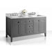 Ancerre Maili 60 in. Double Bath Vanity Set with Italian Carrara White Marble Vanity top and White Undermount Basin