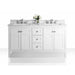 Ancerre Maili 60 in. Double Bath Vanity Set with Italian Carrara White Marble Vanity top and White Undermount Basin